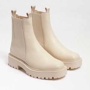 Sam Edelman Laguna Chelsea Lug Sole Ivory Leather Women’s Boots Size 9.5